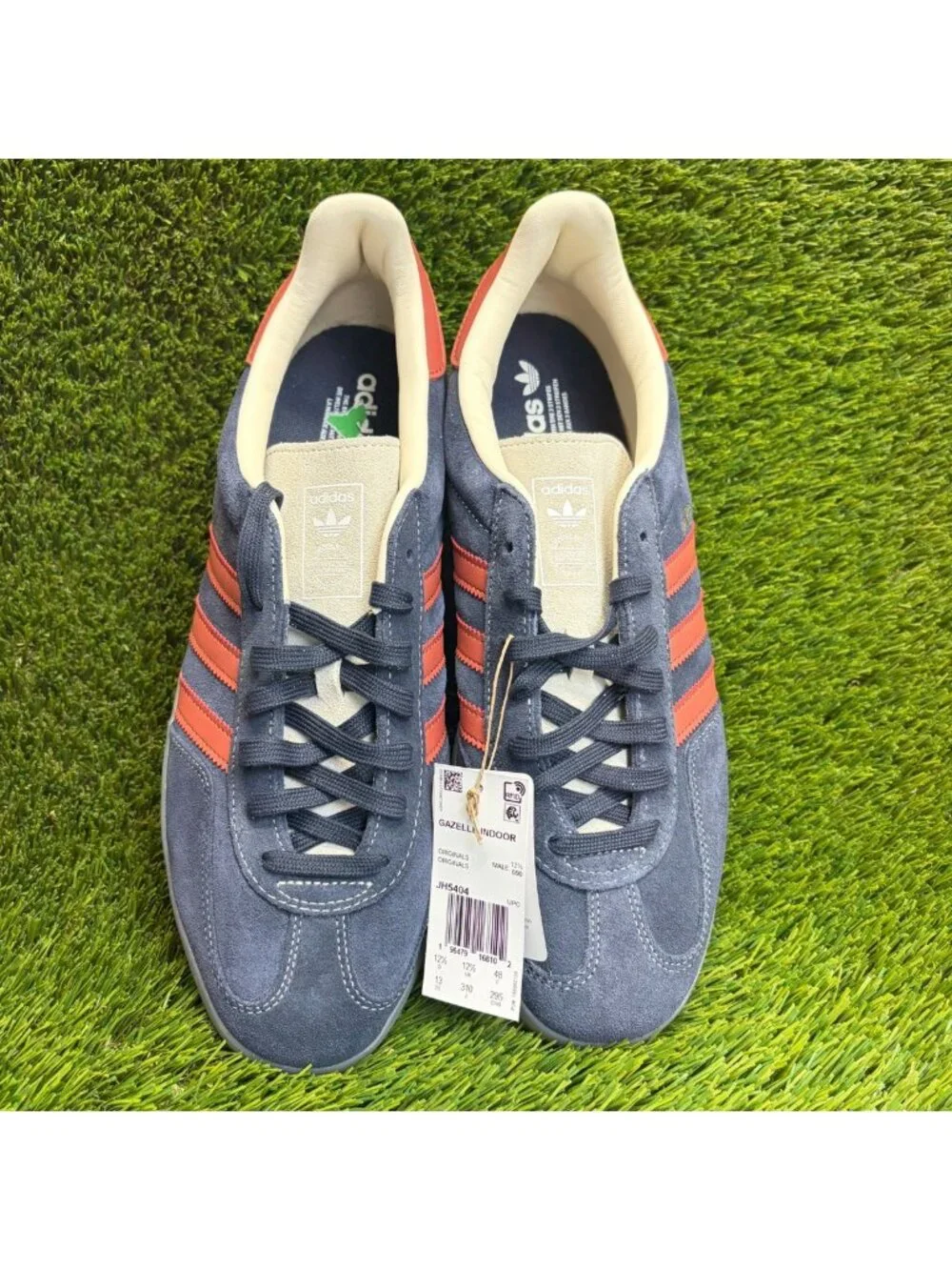 Adidas Gazelle Indoor Mens Size 13 Navy Blue Red Athletic Suede Shoes Sneakers